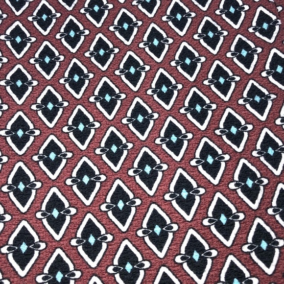 ZARA 70’s Retro Burgundy Geometric Print Flared Trouser Pants Size Medium - Picture 13 of 13